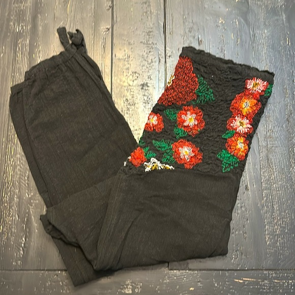 Free People Embroidered Black Strapless Jumpsuit Sz Small - Picture 5 of 9